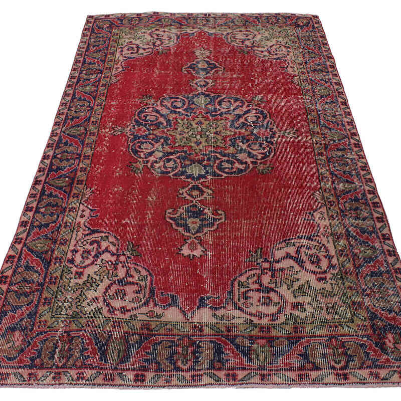 El Dokuma Vintage Halı - 114 cm x 203 cm - K0076891