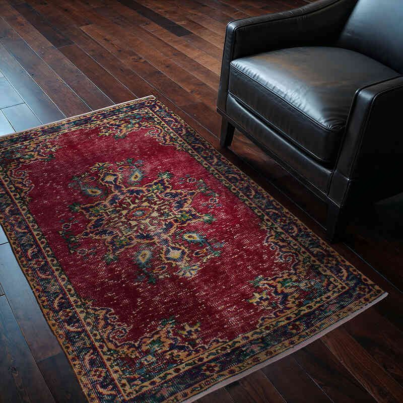 El Dokuma Vintage Halı - 102 cm x 160 cm - K0076895