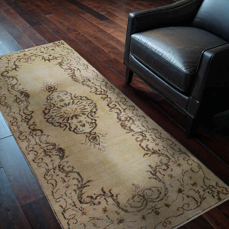 Vintage Turkish Hand-Knotted Rug - 95 cm x 198 cm - K0076896