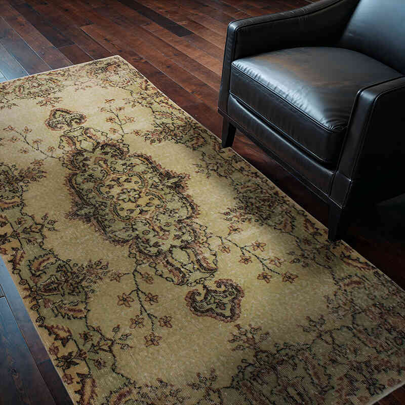 Vintage Turkish Hand-Knotted Rug - 3' 8" x 6' 11" (44" x 83") - K0076898