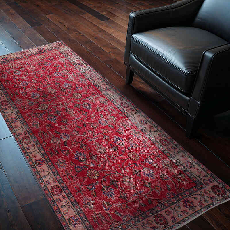 Alfombra Vintage Turca Anudada a Mano - 90 cm x 195 cm - K0076901