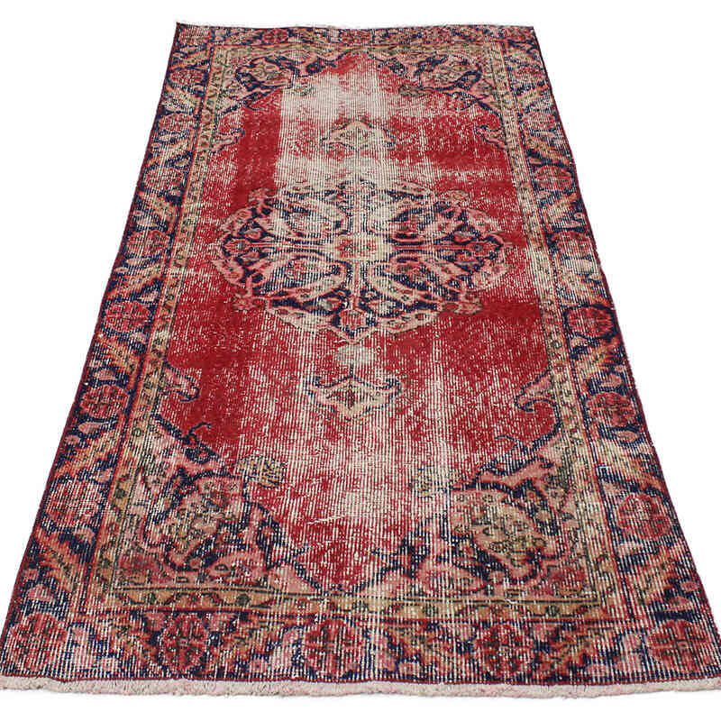 Alfombra Vintage Turca Anudada a Mano - 87 cm x 182 cm - K0076906
