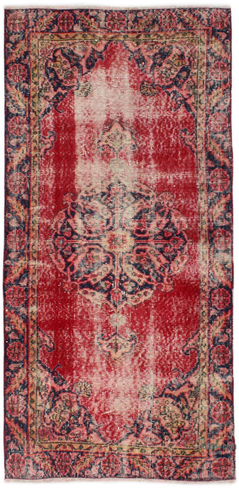 Alfombra Vintage Turca Anudada a Mano - 87 cm x 182 cm - K0076906