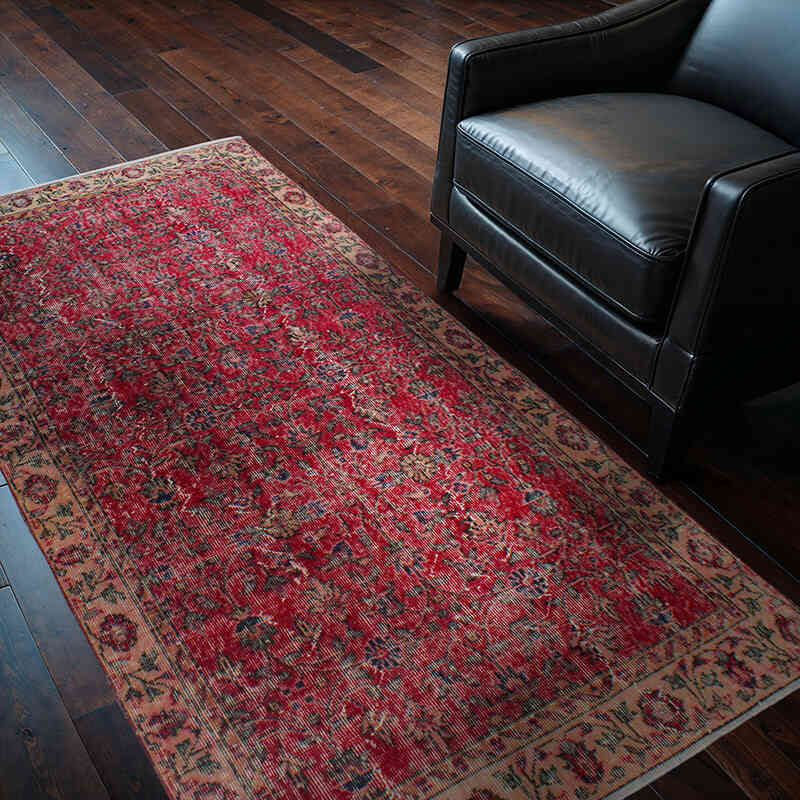 Vintage Turkish Hand-Knotted Rug - 3' 7" x 6' 5" (43" x 77") - K0076909
