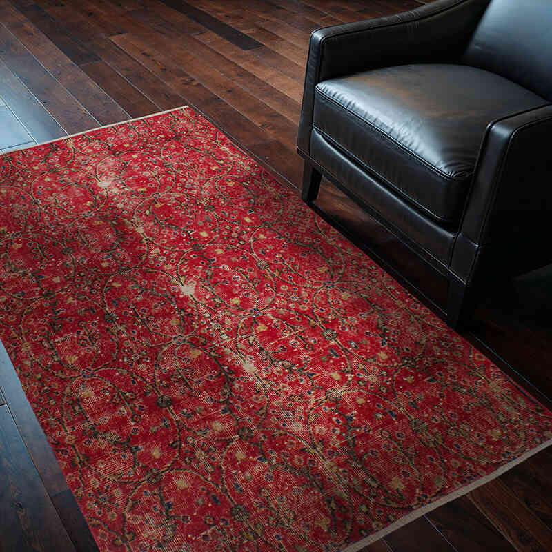 El Dokuma Vintage Halı - 118 cm x 188 cm - K0076910