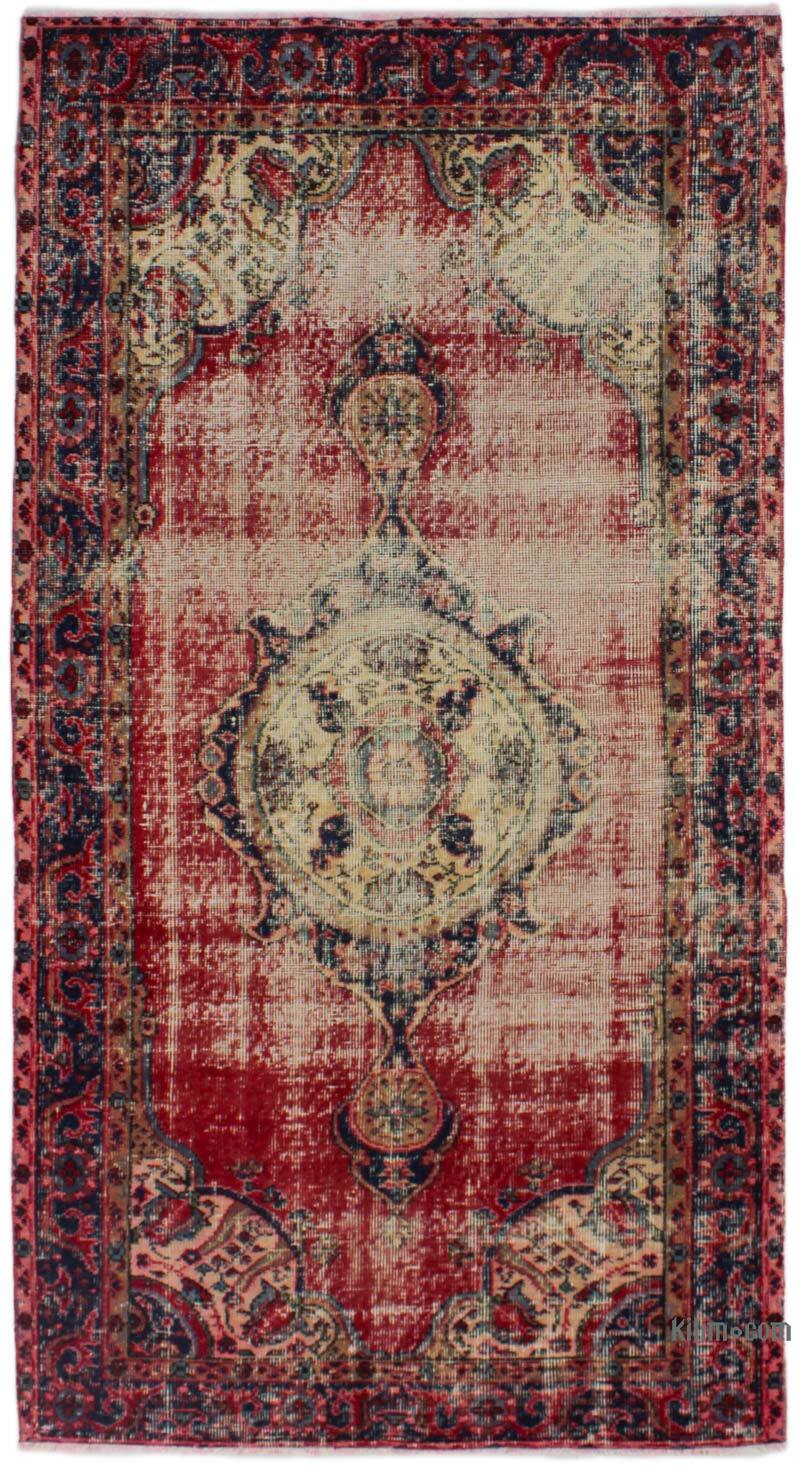 Alfombra Vintage Turca Anudada a Mano - 106 cm x 205 cm - K0076911