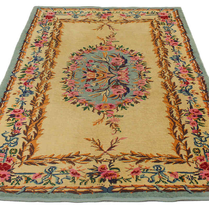 Alfombra Vintage Turca Anudada a Mano - 125 cm x 205 cm - K0076921