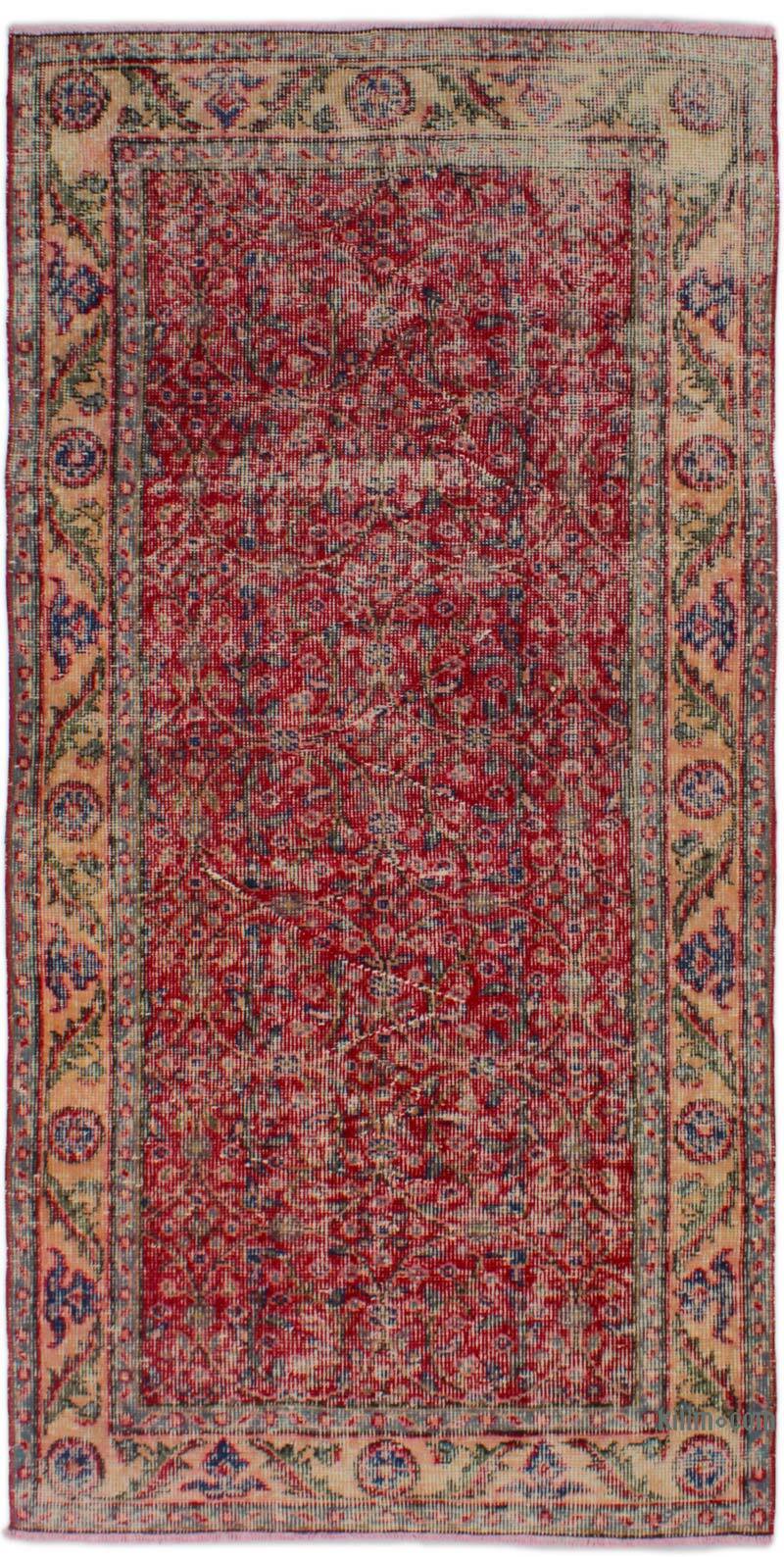 El Dokuma Vintage Halı - 96 cm x 192 cm - K0076927