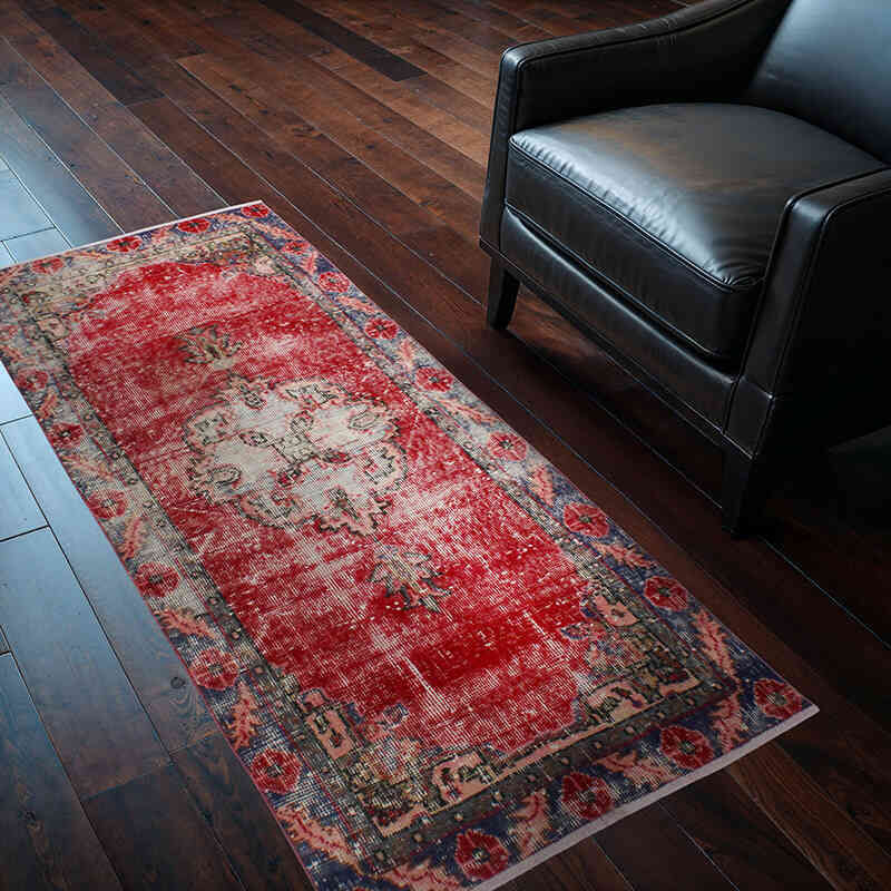 Alfombra Vintage Turca Anudada a Mano - 82 cm x 167 cm - K0076930