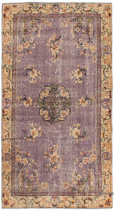 Alfombra Vintage Turca Anudada a Mano - 110 cm x 202 cm