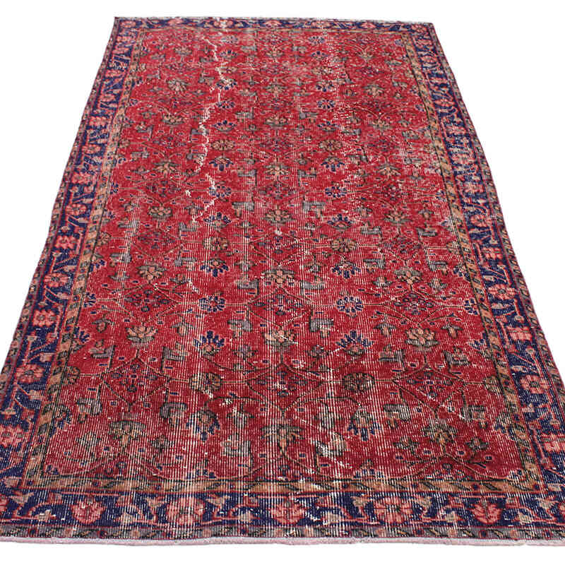 El Dokuma Vintage Halı - 116 cm x 222 cm - K0076939