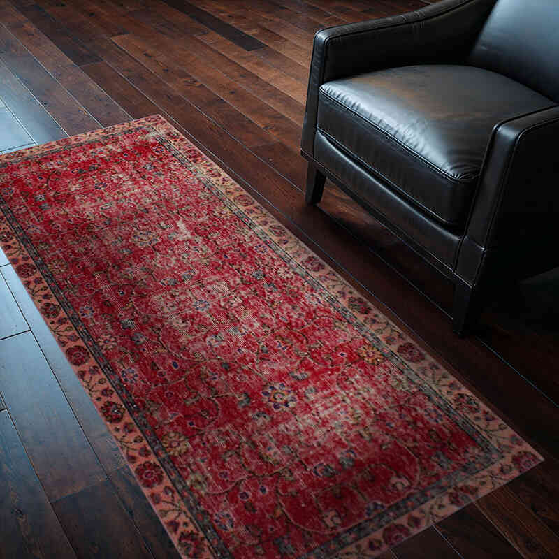 Alfombra Vintage Turca Anudada a Mano - 87 cm x 183 cm - K0076940