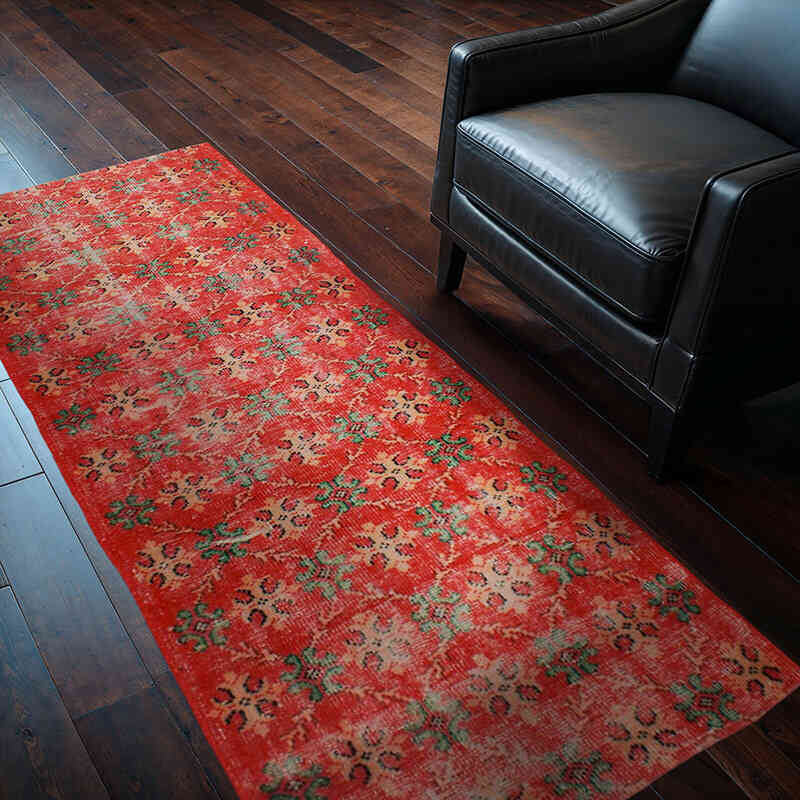 Alfombra Vintage Turca Anudada a Mano - 90 cm x 198 cm - K0076942