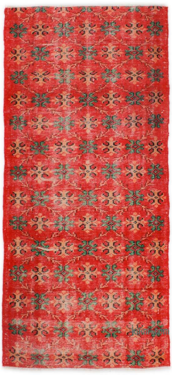 Alfombra Vintage Turca Anudada a Mano - 90 cm x 198 cm - K0076942