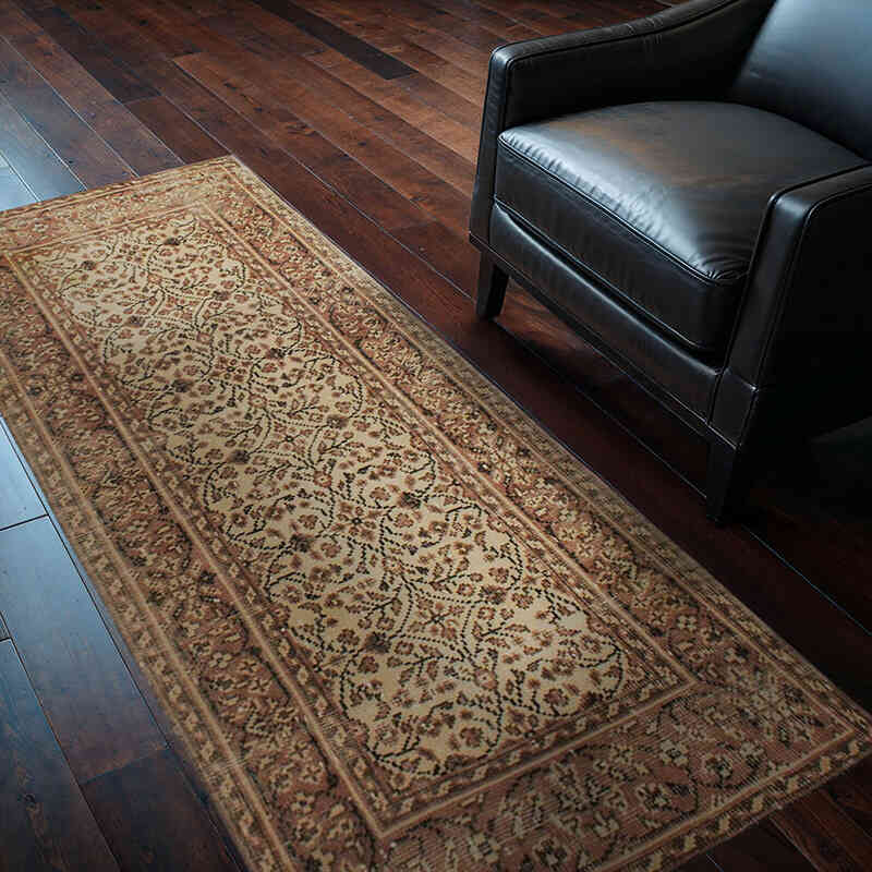 Alfombra Vintage Turca Anudada a Mano - 93 cm x 200 cm - K0076953