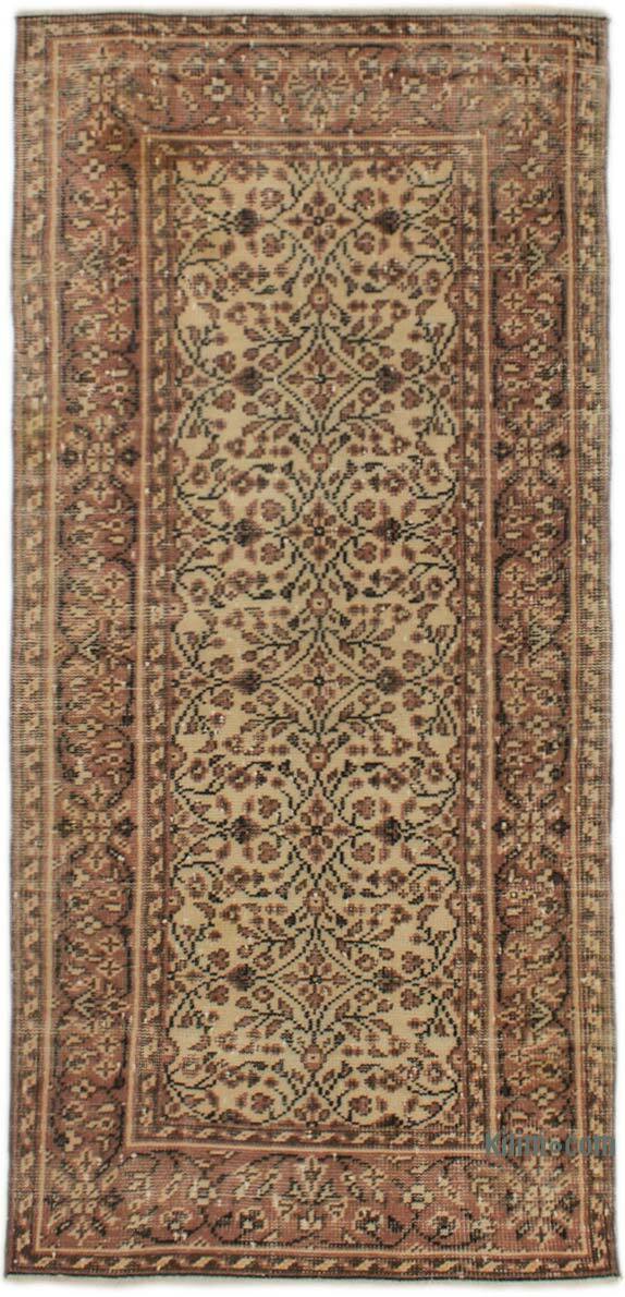 Alfombra Vintage Turca Anudada a Mano - 93 cm x 200 cm - K0076953