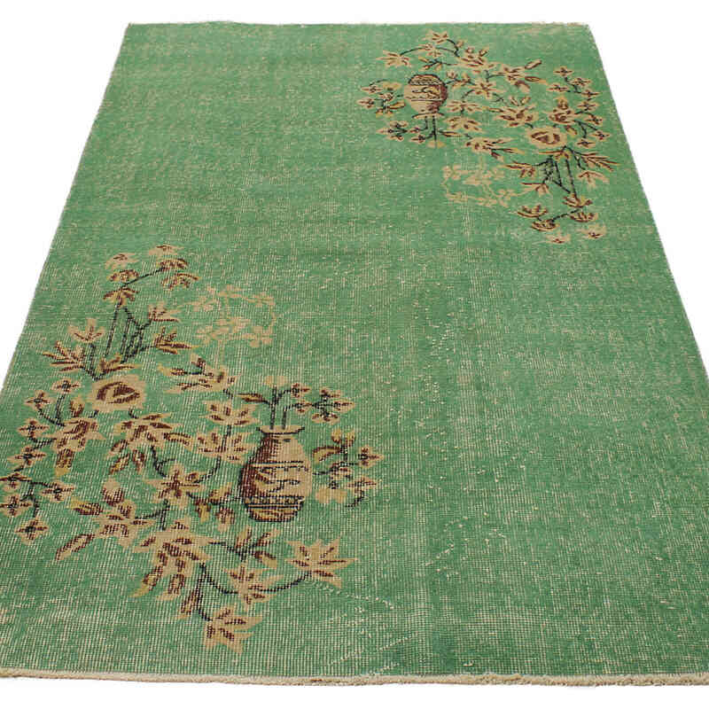 Alfombra Vintage Turca Anudada a Mano - 112 cm x 200 cm - K0076957