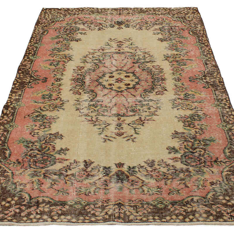 Alfombra Vintage Turca Anudada a Mano - 118 cm x 206 cm - K0076960