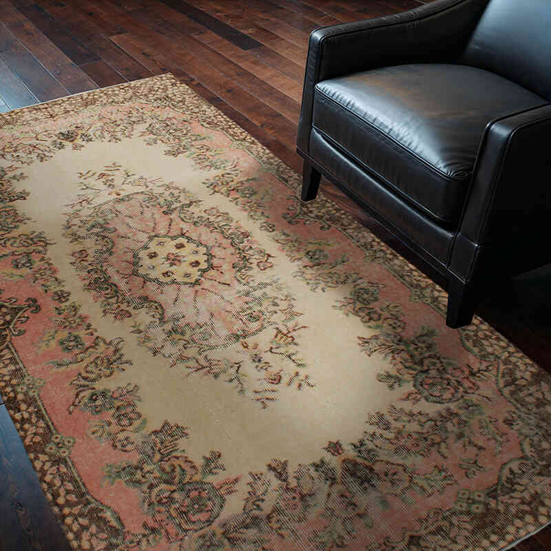 Alfombra Vintage Turca Anudada a Mano - 118 cm x 206 cm - K0076960