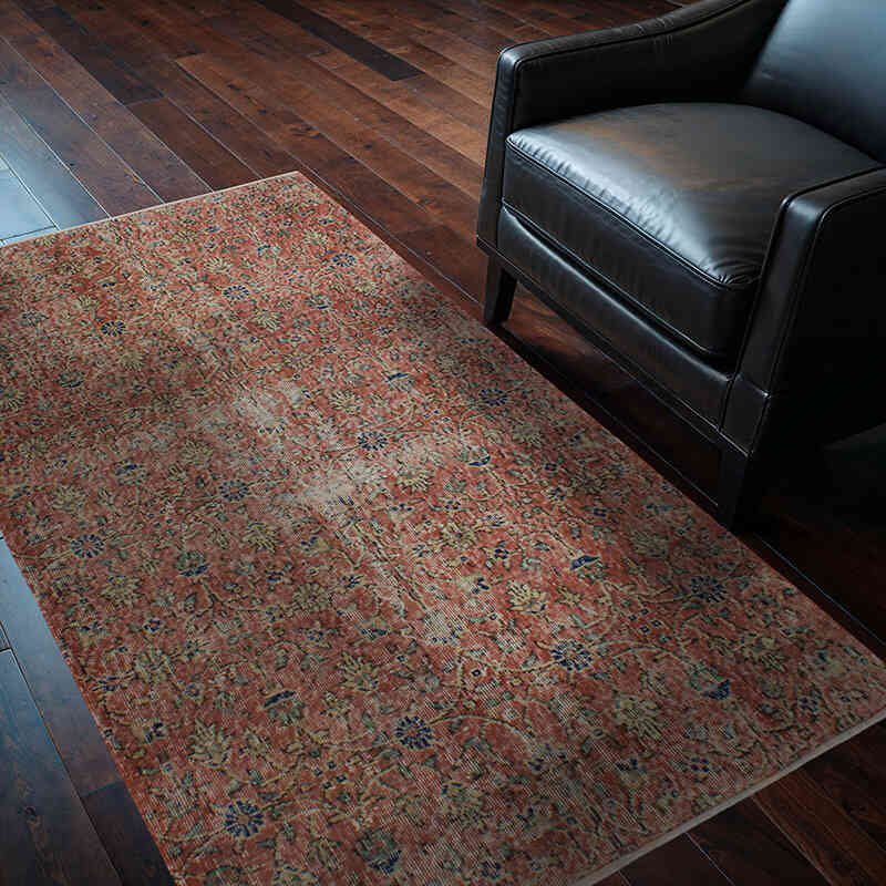 Alfombra Vintage Turca Anudada a Mano - 113 cm x 185 cm - K0076962