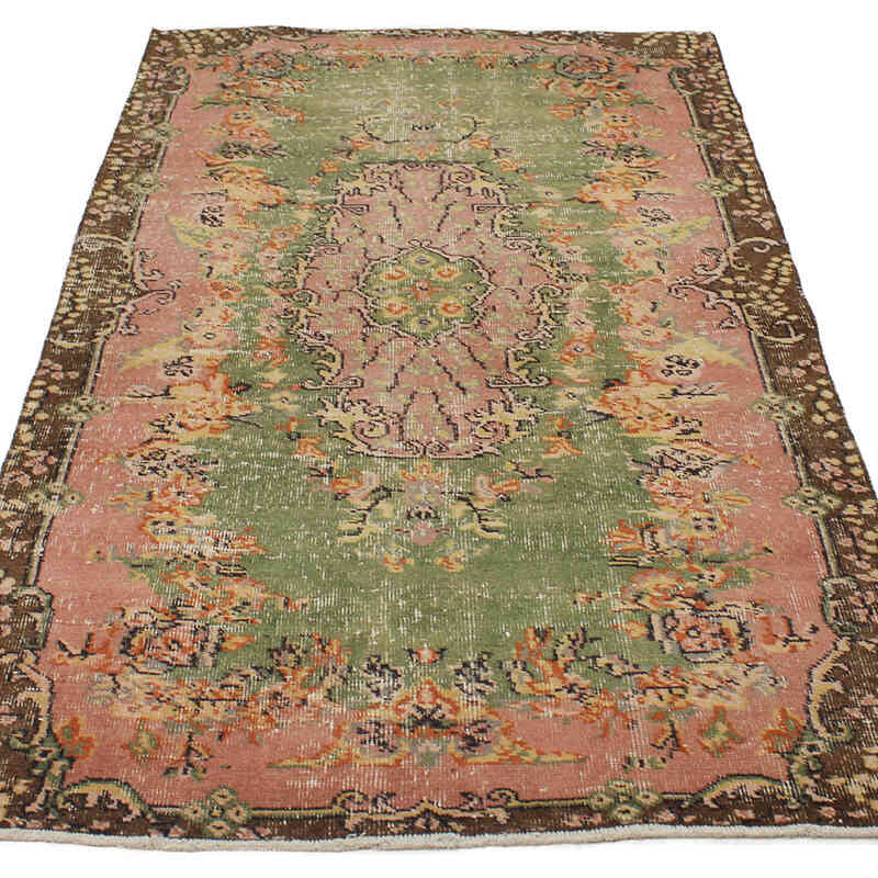 Alfombra Vintage Turca Anudada a Mano - 113 cm x 205 cm - K0076964