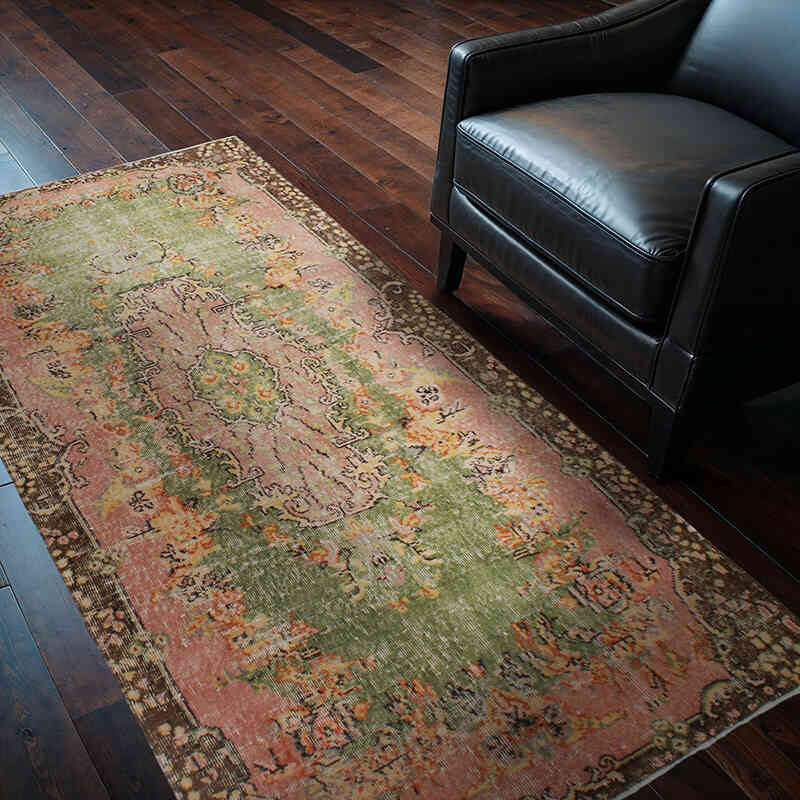 Alfombra Vintage Turca Anudada a Mano - 113 cm x 205 cm - K0076964