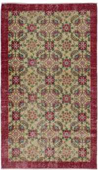 Vintage Turkish Hand-Knotted Rug - 115 cm x 197 cm