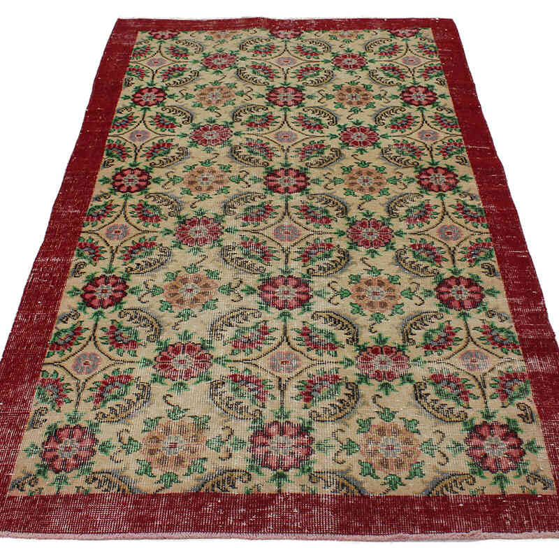 Alfombra Vintage Turca Anudada a Mano - 115 cm x 197 cm - K0076966