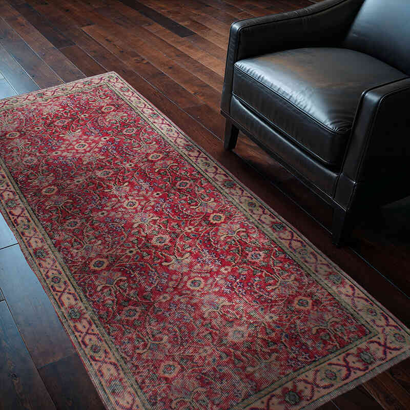 Vintage Turkish Hand-Knotted Rug - 3' 2" x 6' 6" (38" x 78") - K0076968