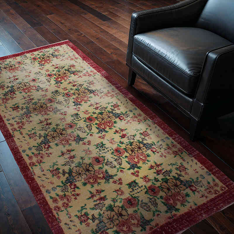 Vintage Turkish Hand-Knotted Rug - 3' 5" x 6' 5" (41" x 77") - K0076969