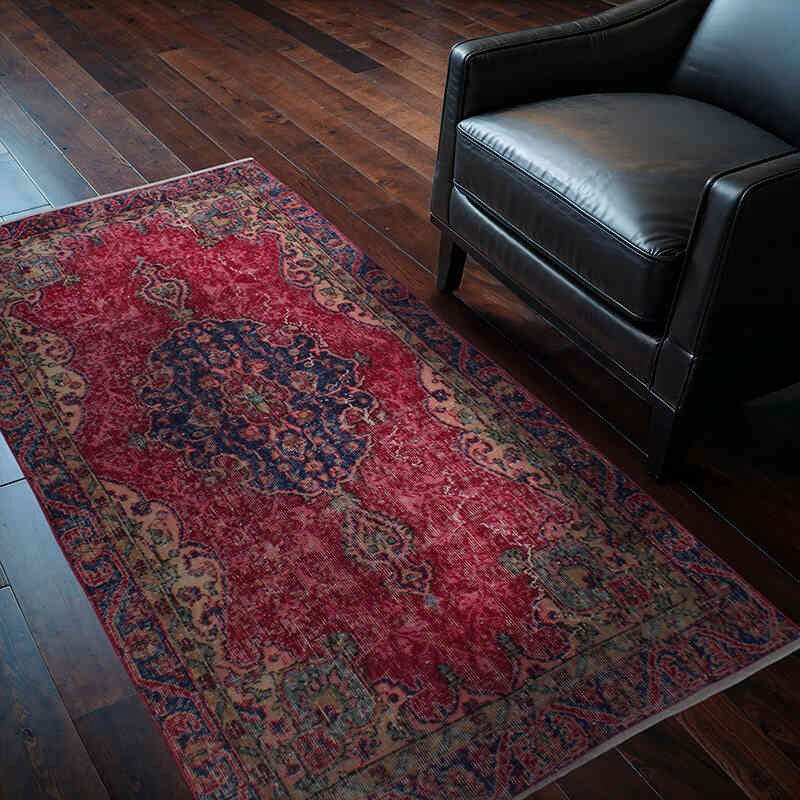 Alfombra Vintage Turca Anudada a Mano - 106 cm x 190 cm - K0076970