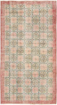 Vintage Turkish Hand-Knotted Rug - 113 cm x 211 cm