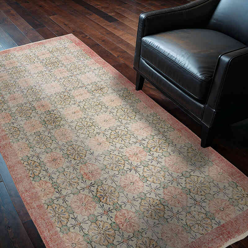 Vintage Turkish Hand-Knotted Rug - 3' 8" x 6' 11" (44" x 83") - K0077005