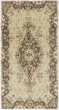 Vintage Turkish Hand-Knotted Rug - 3' 10" x 7' 5" (46" x 89")