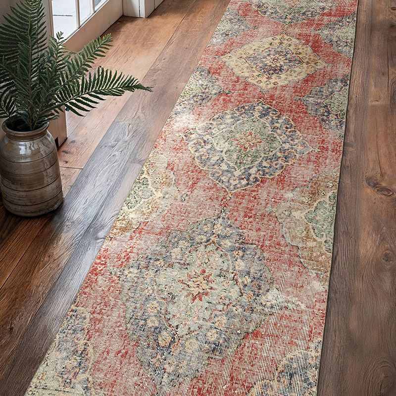 Alfombra Turca Vintage De Pasillo - 93 cm x 405 cm - K0077013