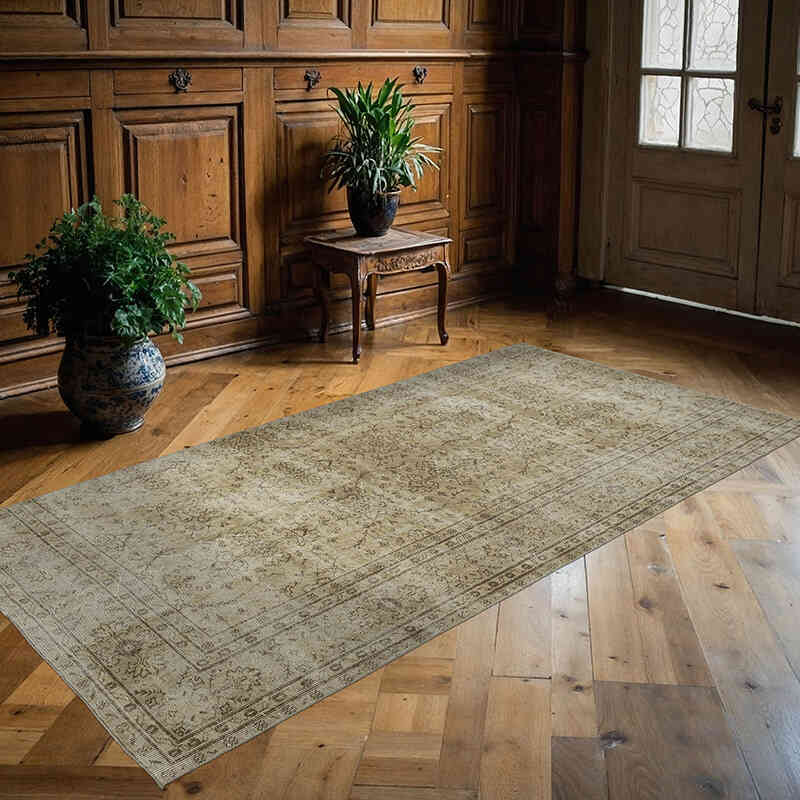 Vintage Turkish Hand-Knotted Rug - 3' 10" x 7' 6" (46" x 90") - K0077014