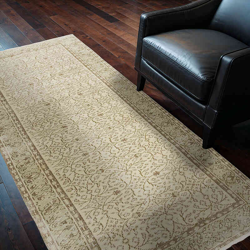 Alfombra Vintage Turca Anudada a Mano - 118 cm x 217 cm - K0077018