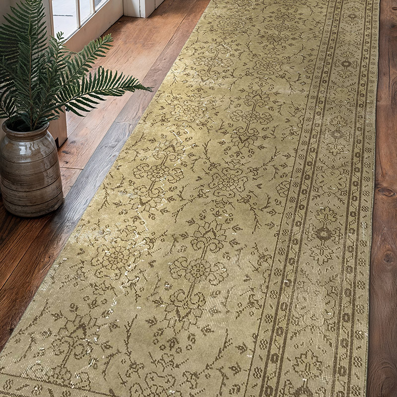 Alfombra Vintage Turca Anudada a Mano - 96 cm x 318 cm - K0077019