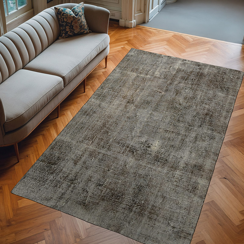 Over-dyed Vintage Hand-Knotted Turkish Rug - 5' 3" x 8' 10" (63" x 106") - K0077020