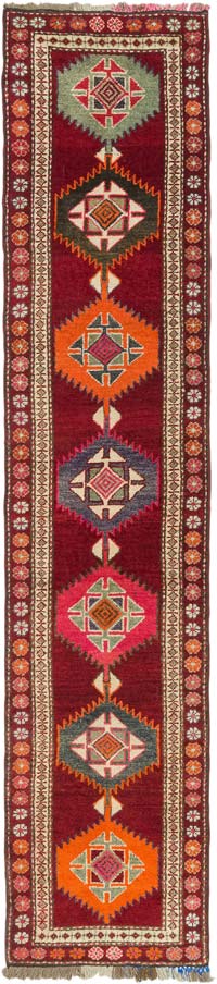 Alfombra Vintage de pasillo - 80 cm x 370 cm