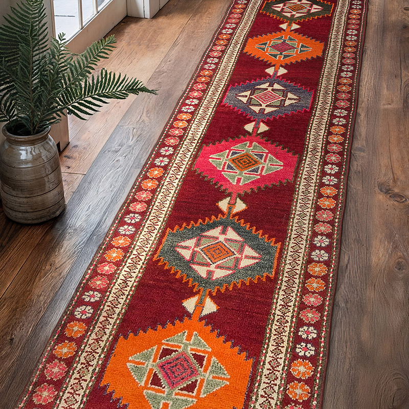 Vintage Tribal Runner Rug - 2' 7" x 12' 2" (31" x 146") - K0077035