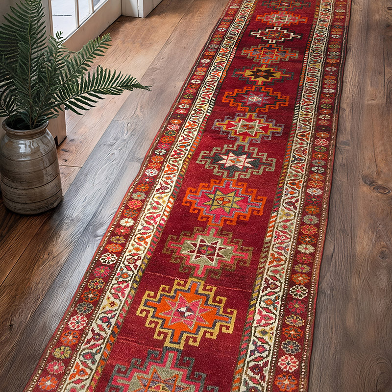 Vintage Tribal Runner Rug - 2' 11" x 13' 4" (35" x 160") - K0077043