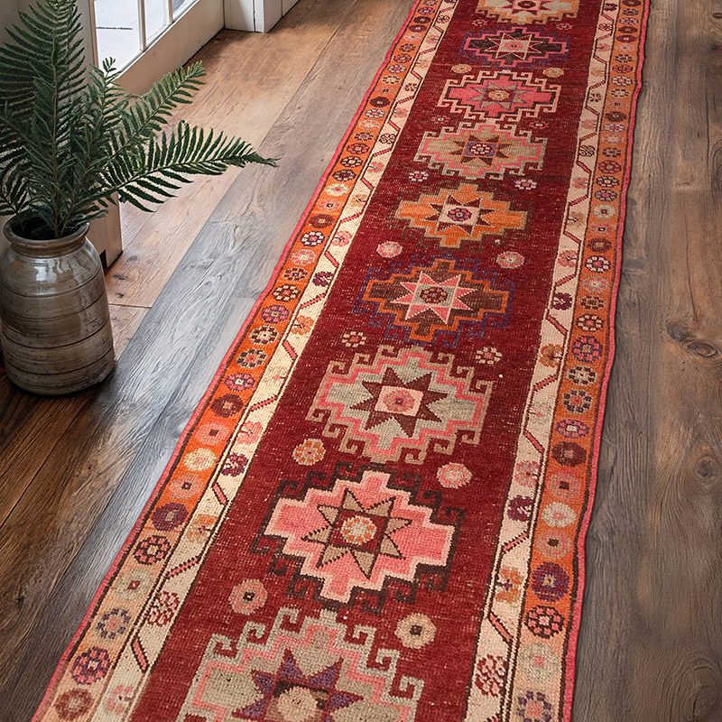 Vintage Tribal Runner Rug - 2' 11" x 12' 11" (35" x 155") - K0077047