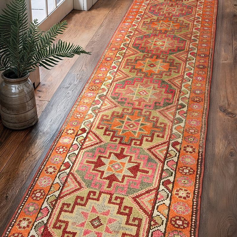 Alfombra Vintage de pasillo - 85 cm x 337 cm - K0077052