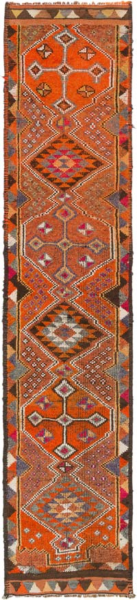 Alfombra Vintage de pasillo - 88 cm x 407 cm
