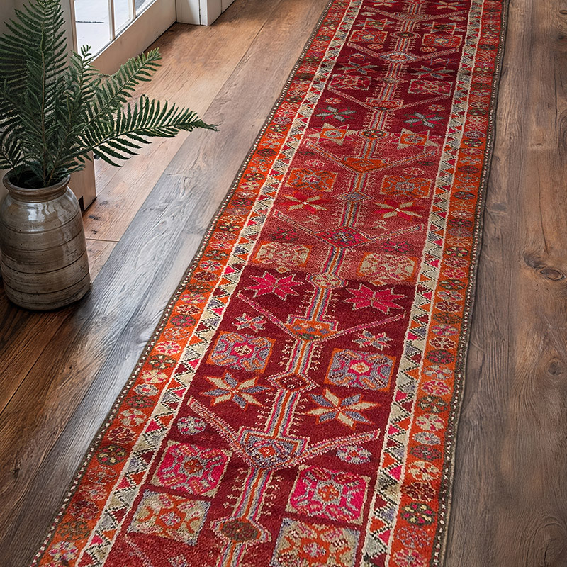 Vintage Tribal Runner Rug - 2' 10" x 12' 5" (34" x 149") - K0077057
