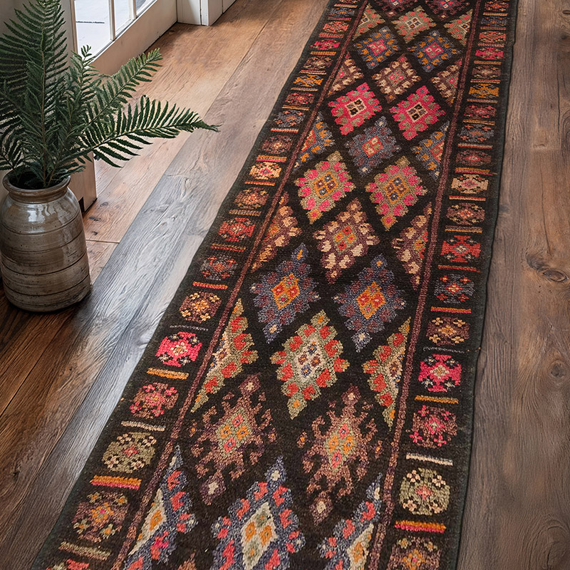 Alfombra Vintage de pasillo - 95 cm x 395 cm - K0077059
