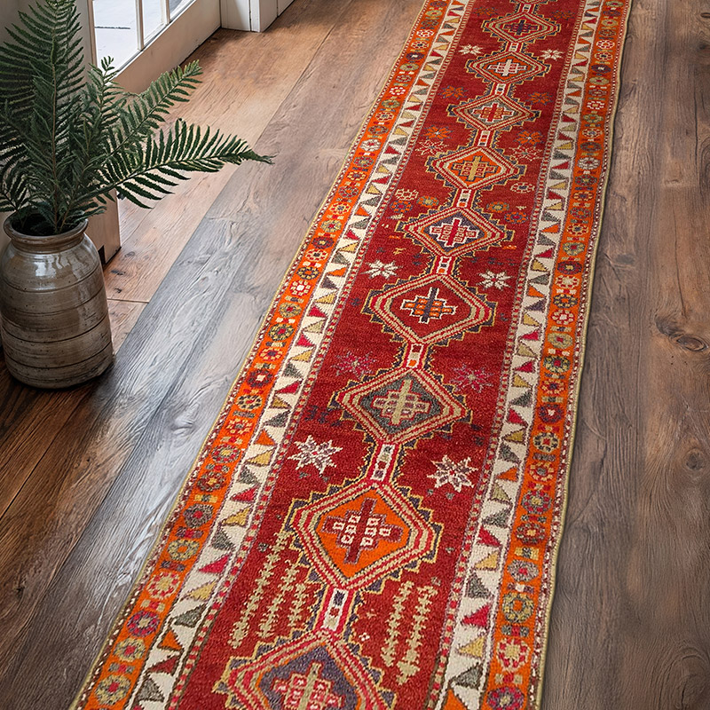 Alfombra Vintage de pasillo - 93 cm x 443 cm - K0077060