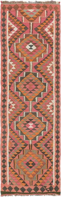 Vintage Tribal Kilim Runner - 3' 2" x 10' 1" (38" x 121")