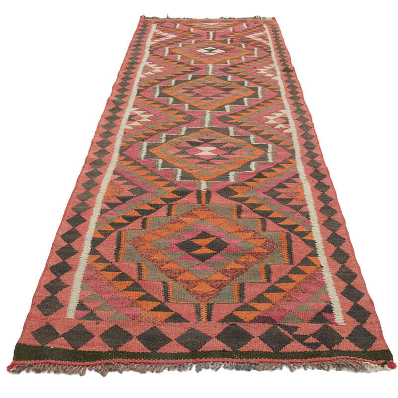 Vintage Tribal Kilim Runner - 3' 2" x 10' 1" (38" x 121") - K0077073